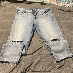 Time and Tru Ankle Length Frayed Jeans